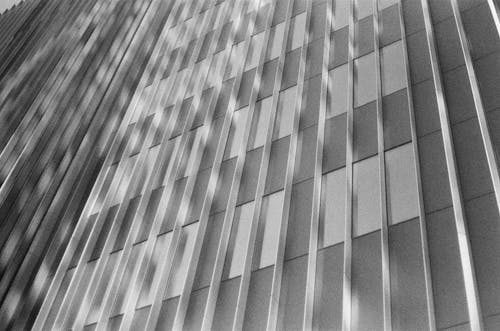 Low Angle View of a Modern Building Facade 