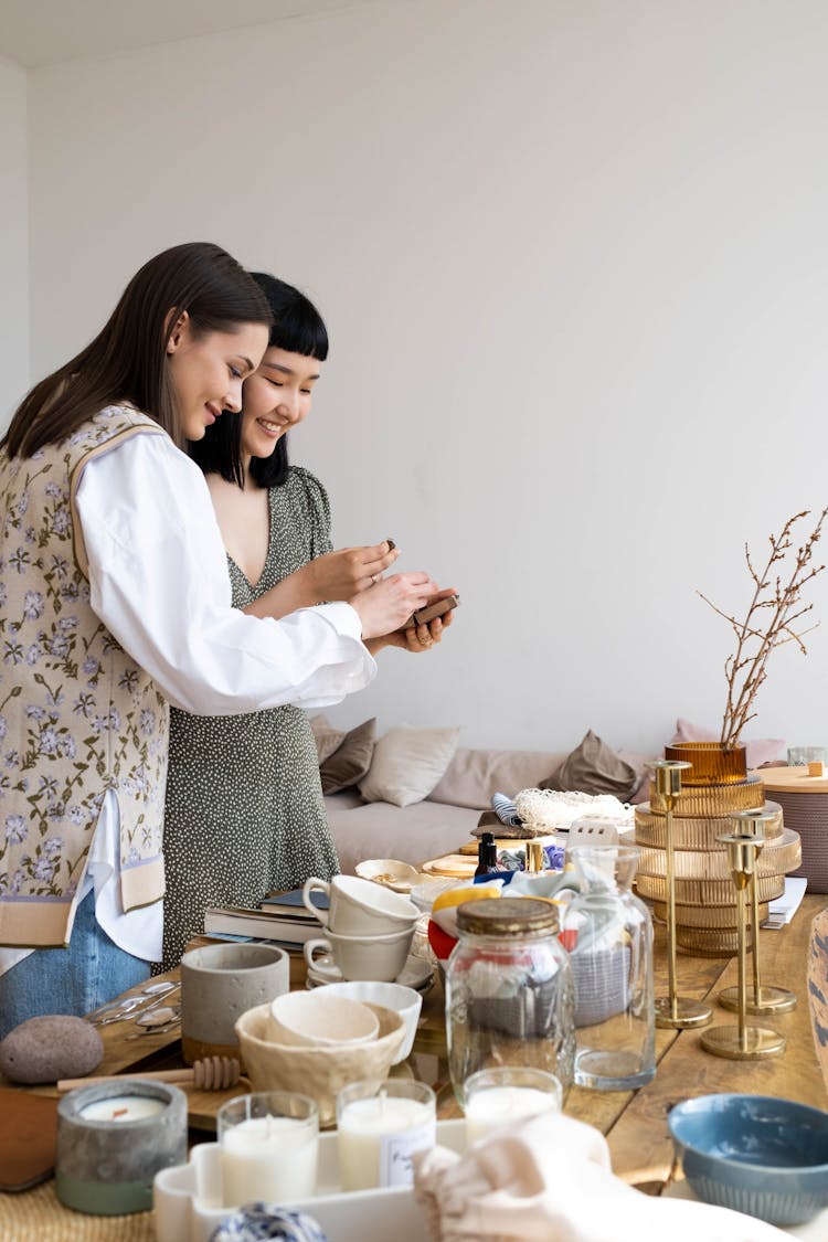 Young Women Making Homemade Candles