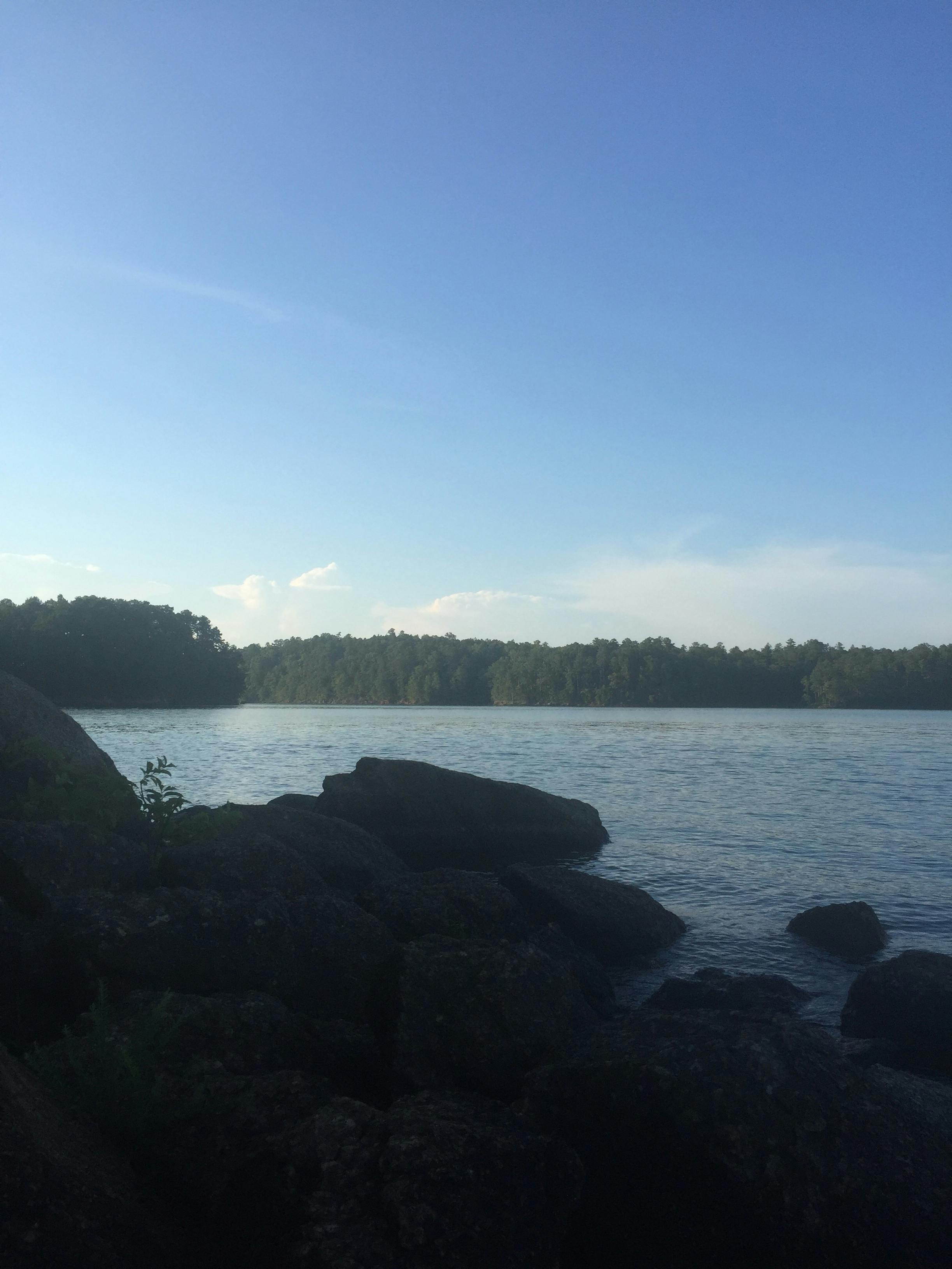 Free stock photo of blue sky, lake, rocks