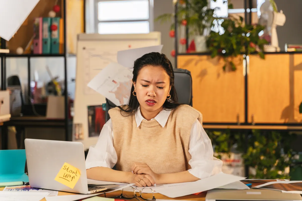 overwhelmed office worker
