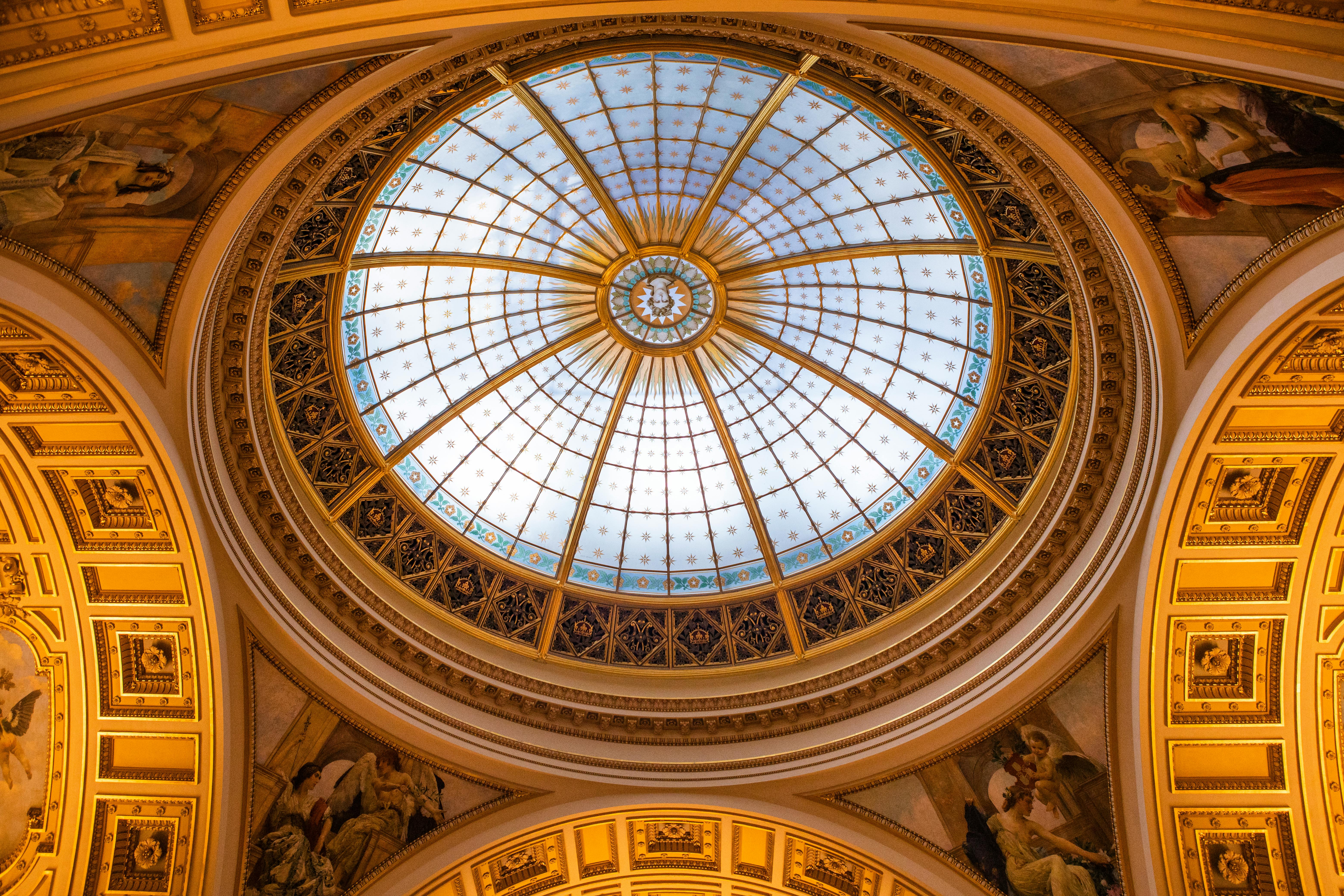 gold interior design on ceiling