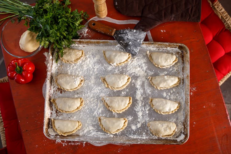 Empanadas On A Baking Tray