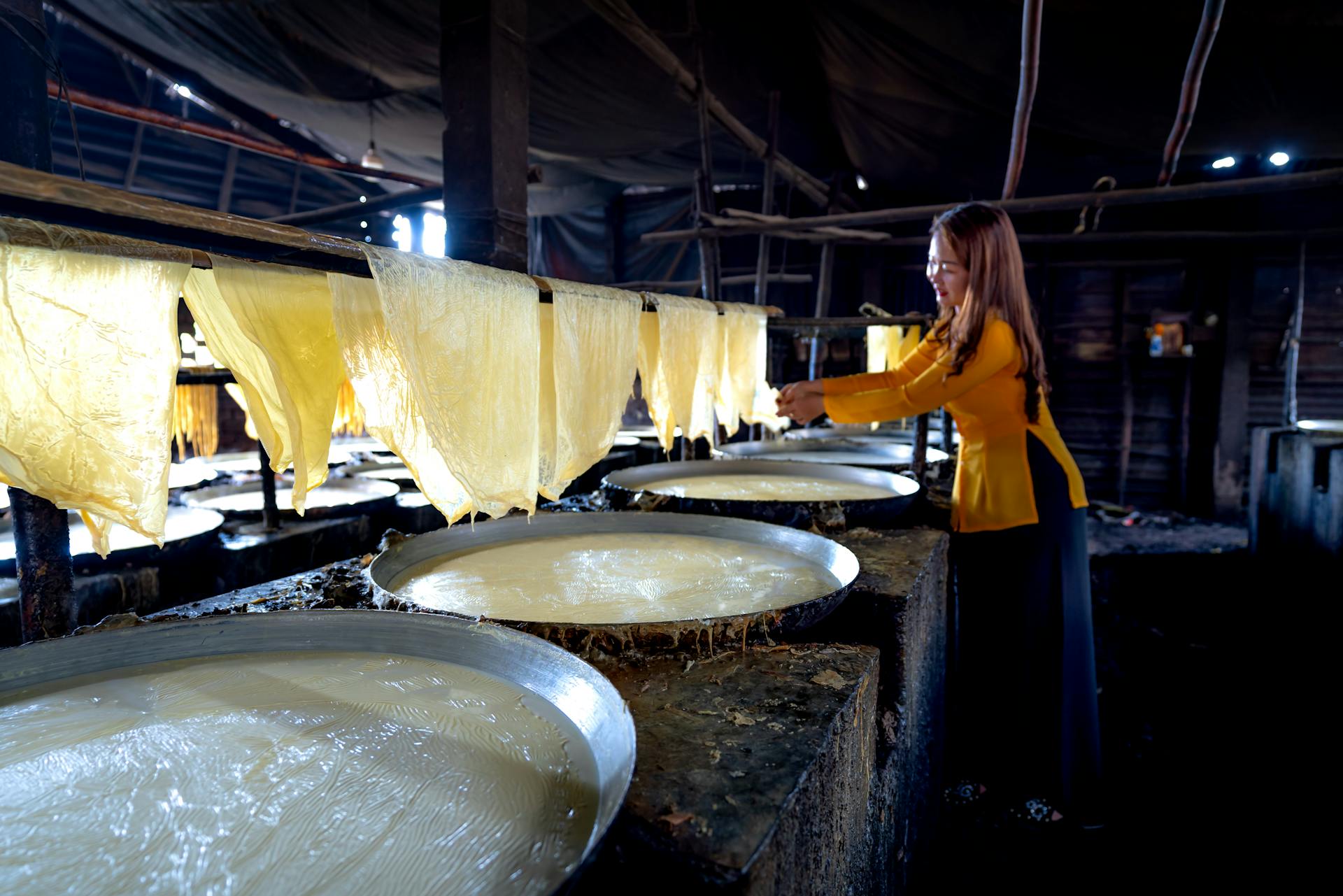 Woman Making Rice Paper