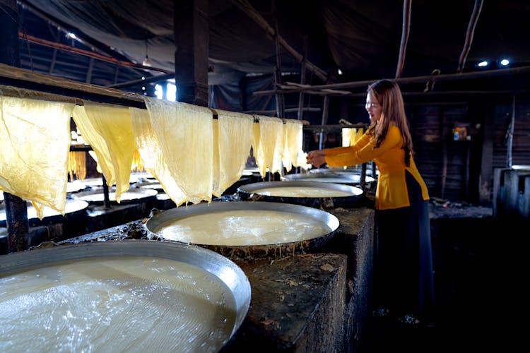 Woman Making Rice Paper 