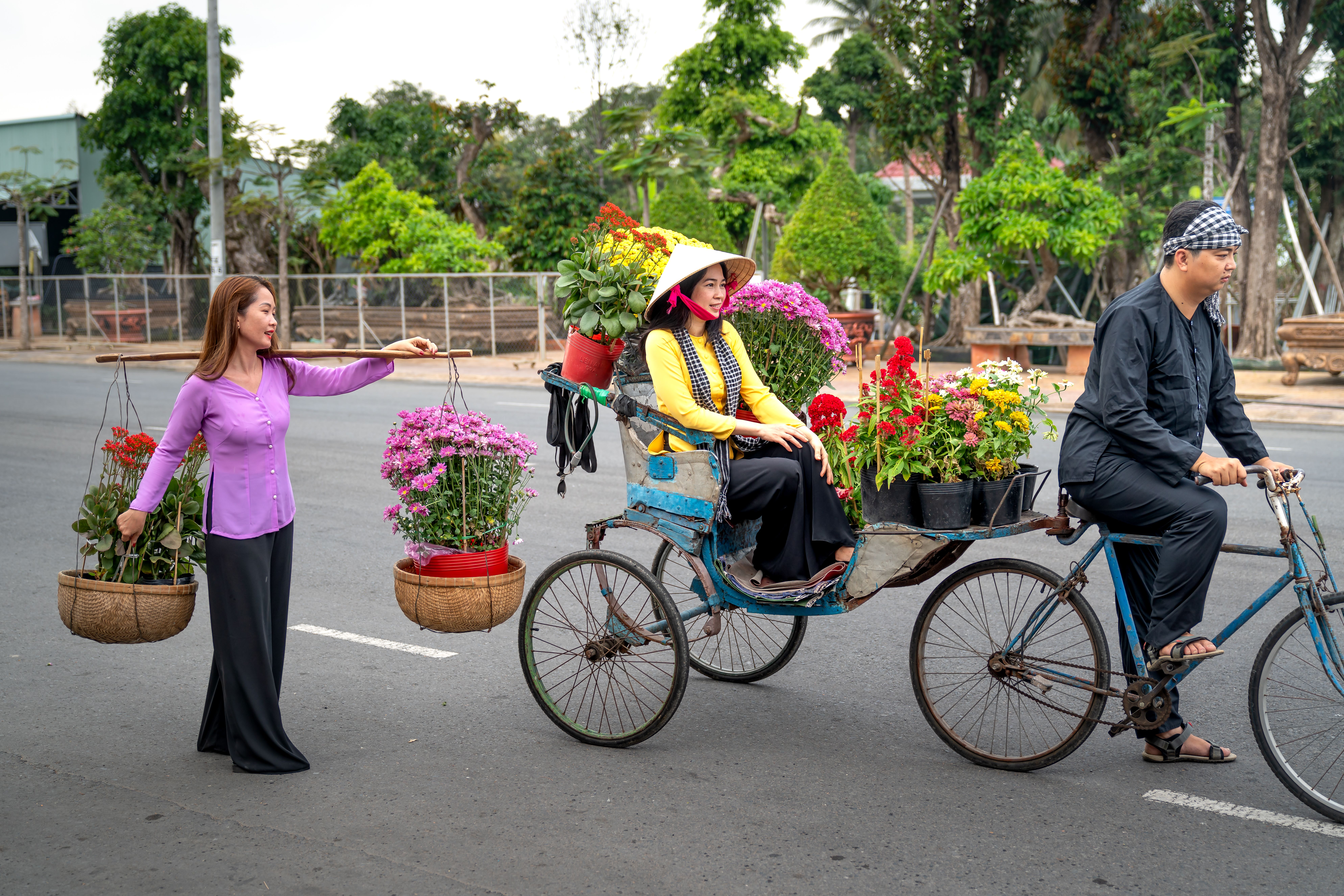 A Woman Riding a Rickshaw · Free Stock Photo