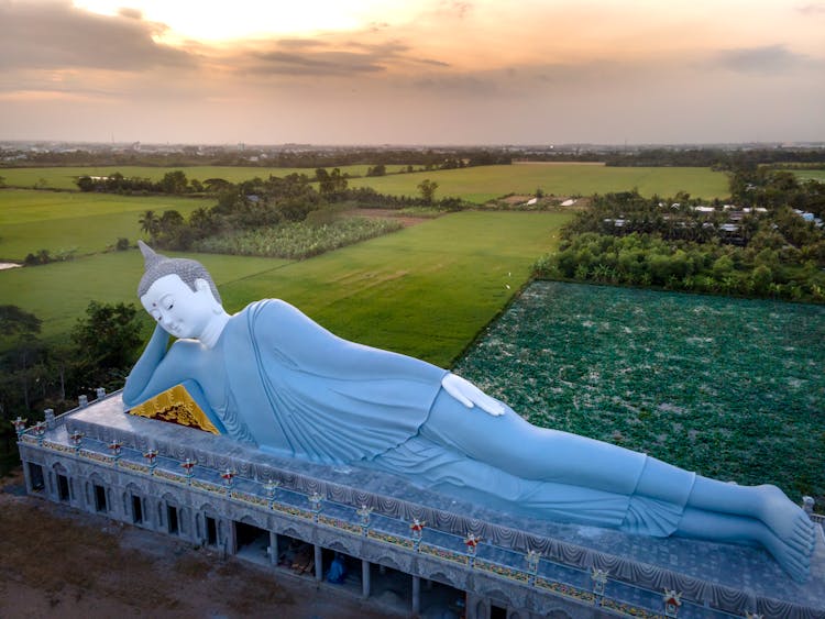 Drone Shot Of Giant Statue