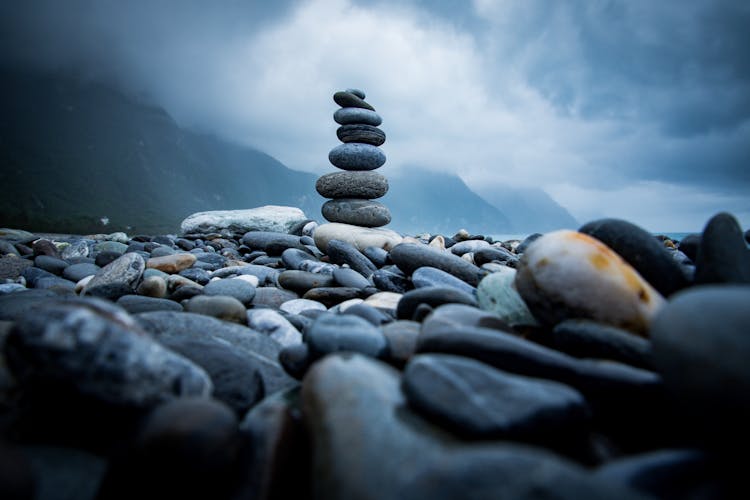 Rock Tower On A Beach