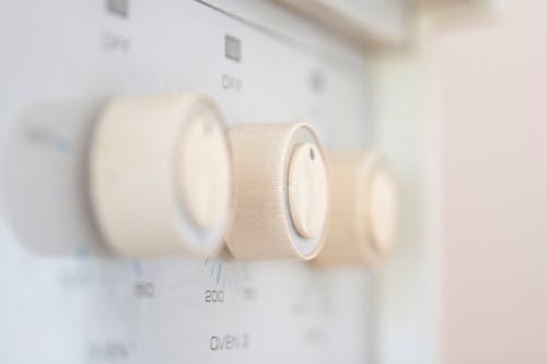 Close-up of Knobs on an Oven 