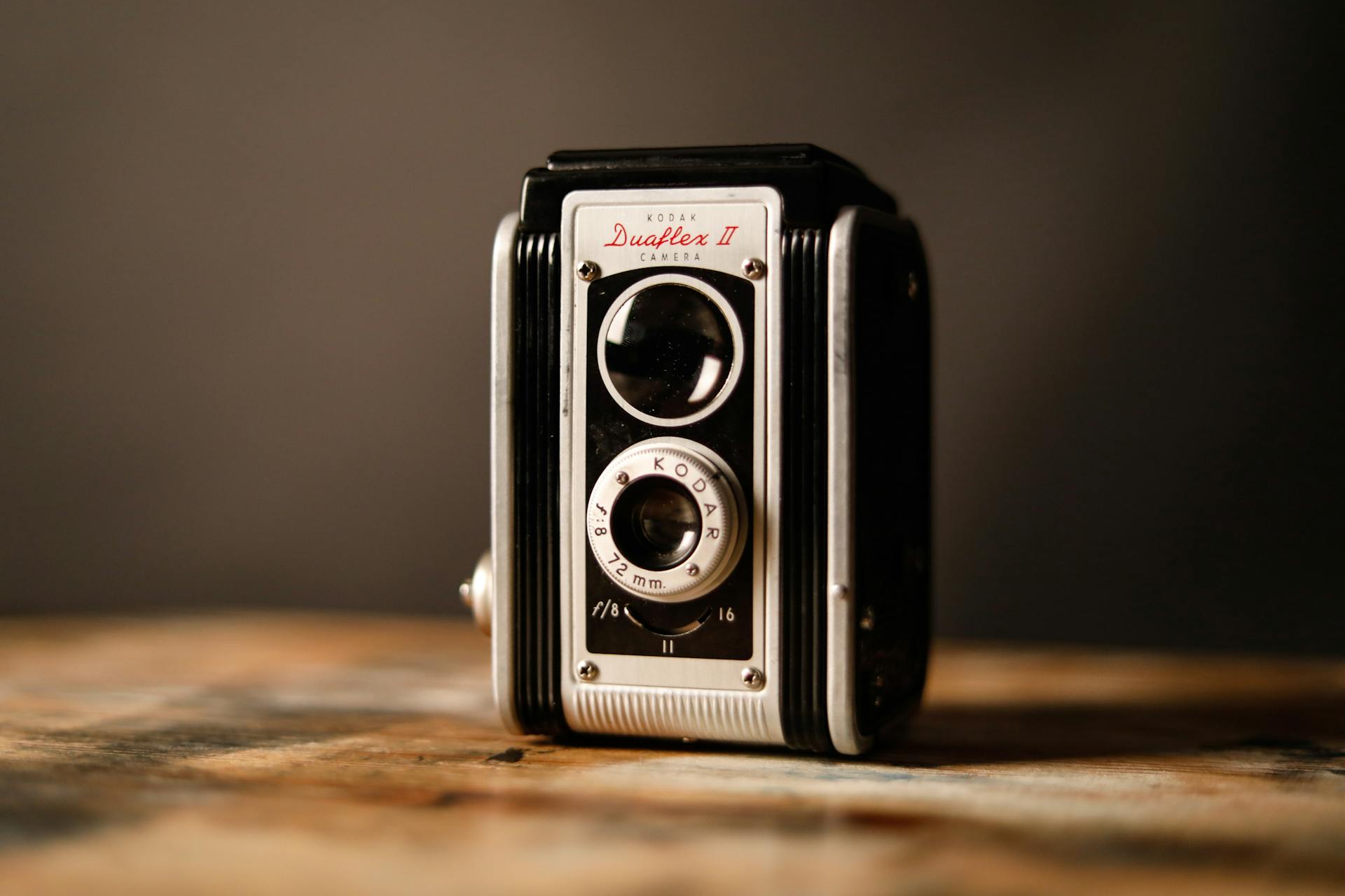 Gray and Black Vintage Camera