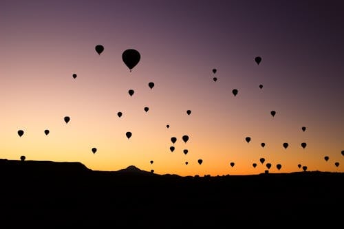 



Hot Air Balloons Flying Under Purple Sky

