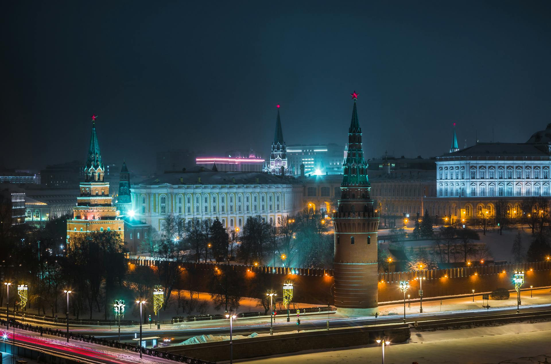 The Famous Moscow Kremlin at Night