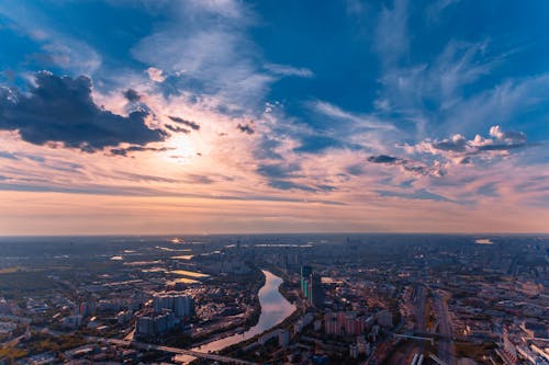 Aerial Photography of City Under the Dramatic Sky
