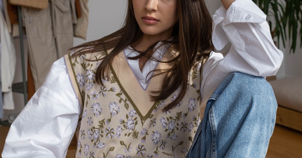 Sweater Vest Over Collared Shirt