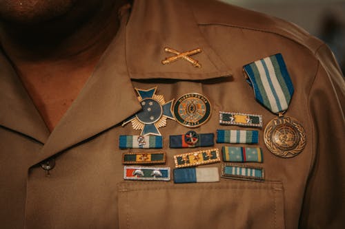 Free Close-Up Shot of Military Badges Stock Photo