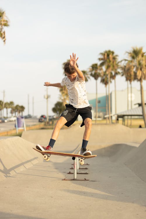 A Boy Skateboarding