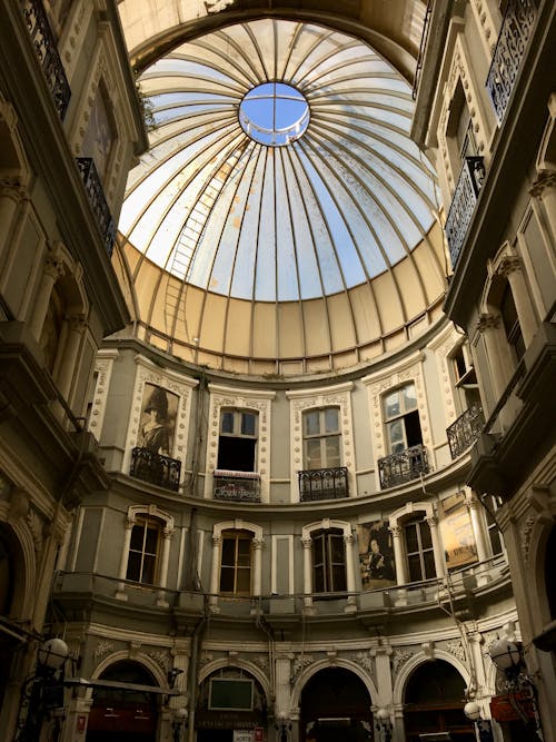 Low Angle Photography of Glass Ceiling 