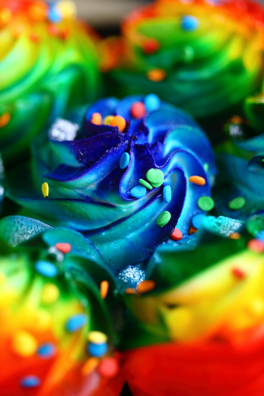 Rainbow Swirl Cupcakes