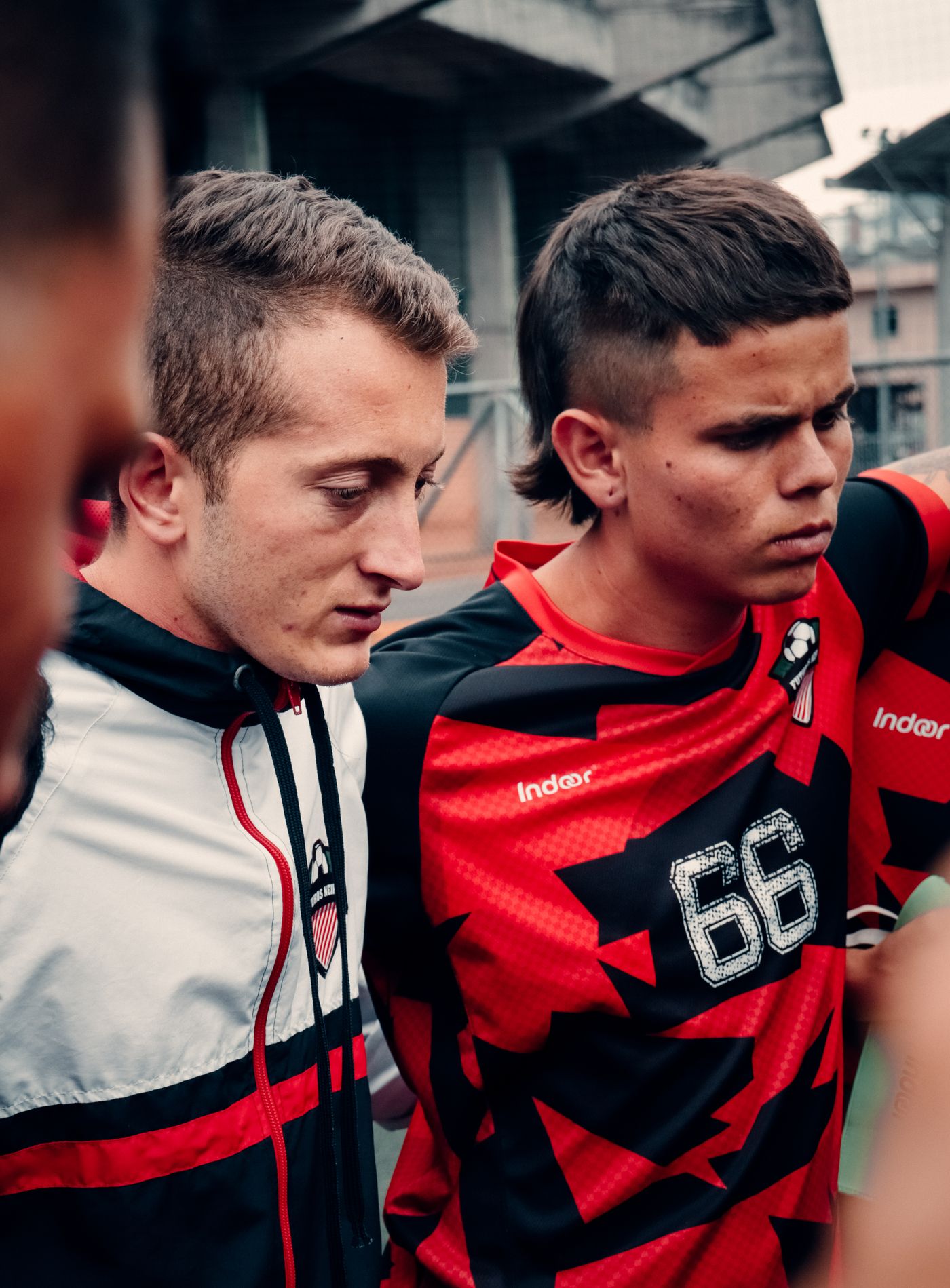 A team together on the pitch in matching kit