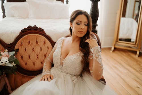 A Beautiful Woman in Her Bridal Dress