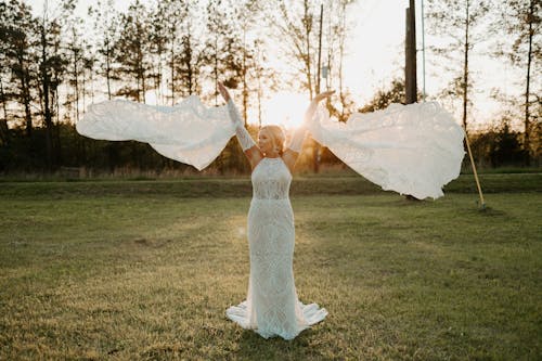 A Beautiful Woman in Her Bridal Dress