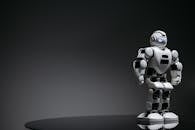 Robot Standing on Black Surface