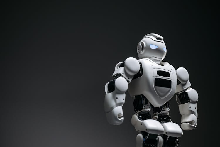 Close Up Shot Of White Toy Robot