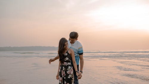 Free Couple at the Beach Stock Photo