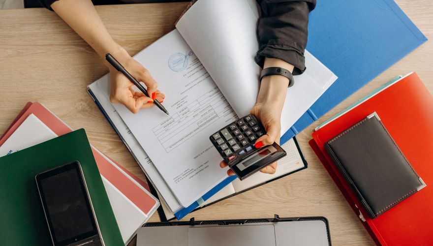 Professional accountant reviewing finances
