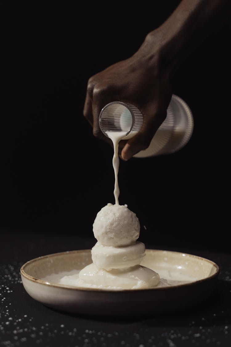 Pouring Milk On Soap Bars