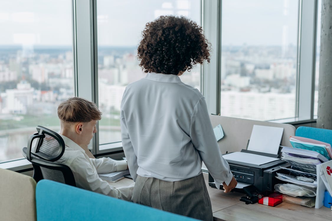 Free People Working in the Office Stock Photo