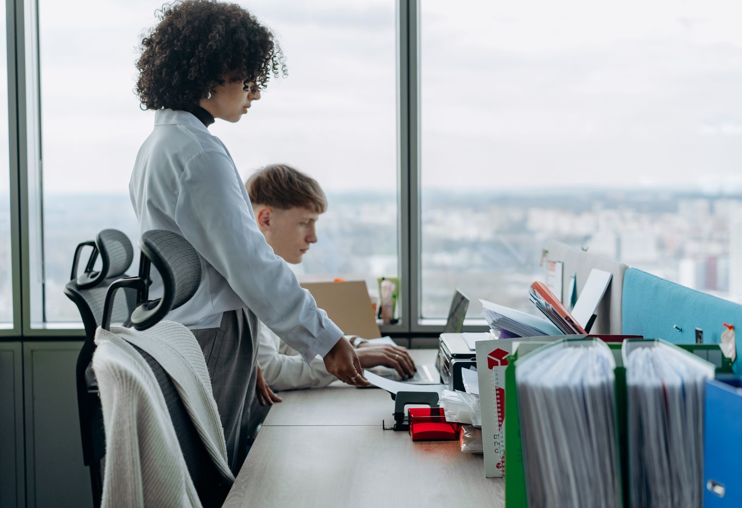 Logan — office relocation team moving desks and equipment