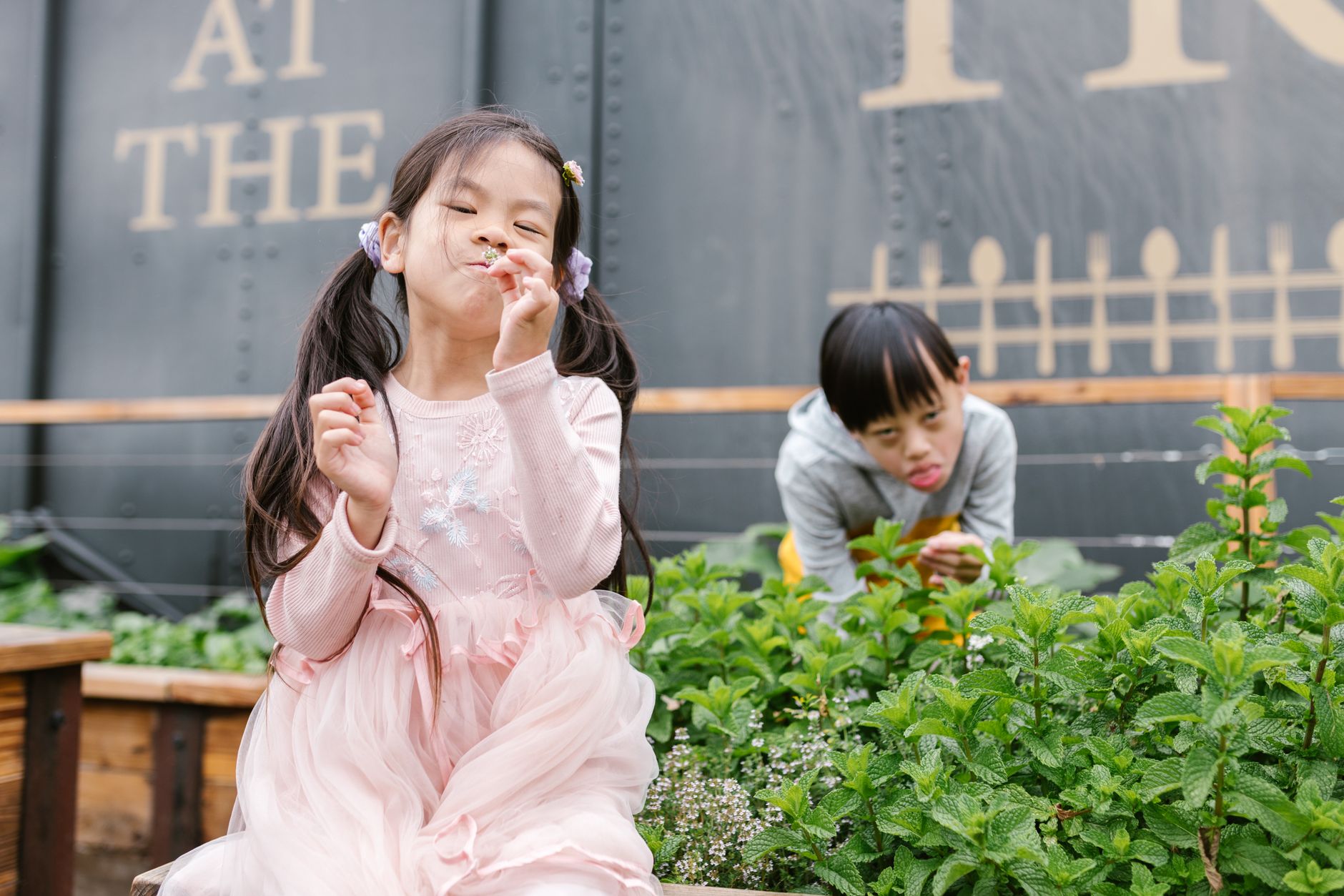 청년지원금 지급 지연 사유 3단계 점검 가이드 2 Two children enjoying a playful moment outdoors amidst green plants.