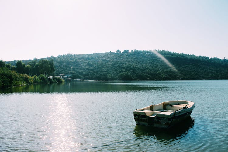 Empty Boat On Lake