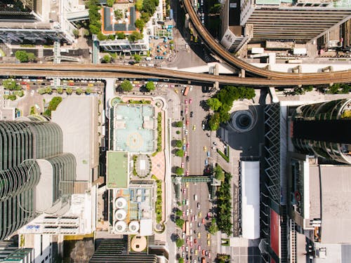 Birds Eye View of a City