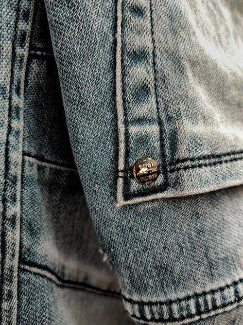 Close-Up Shot of Blue Denim Textile