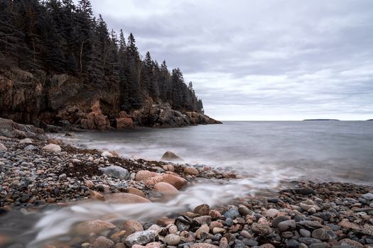 Rocky Coastline with Forest and the Sea 