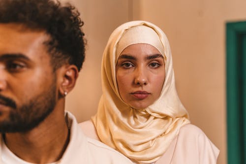 Woman Wearing Hijab in Close Up Photography