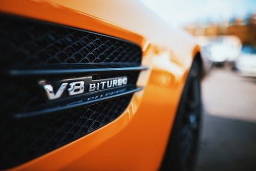 Close-up of Orange Sport Car