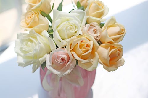 Yellow and Pink Roses Bouquet