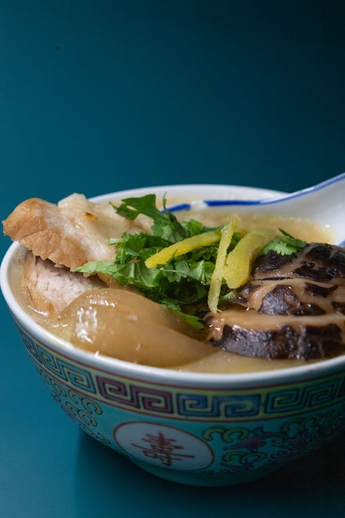 Chinese Soup in Ceramic Bowl