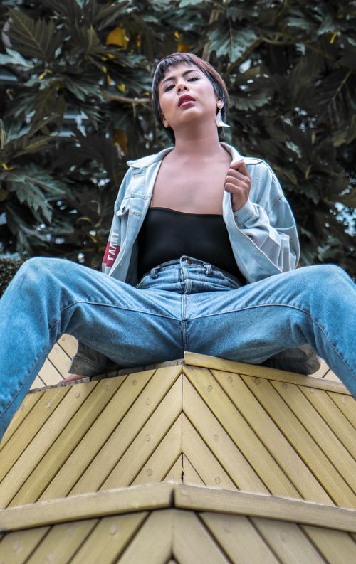 Free stock photo of asian, beautiful, blue jeans Stock Photo