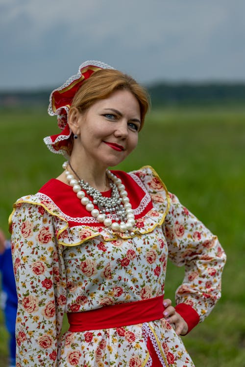 A Woman Wearing Floral Dress