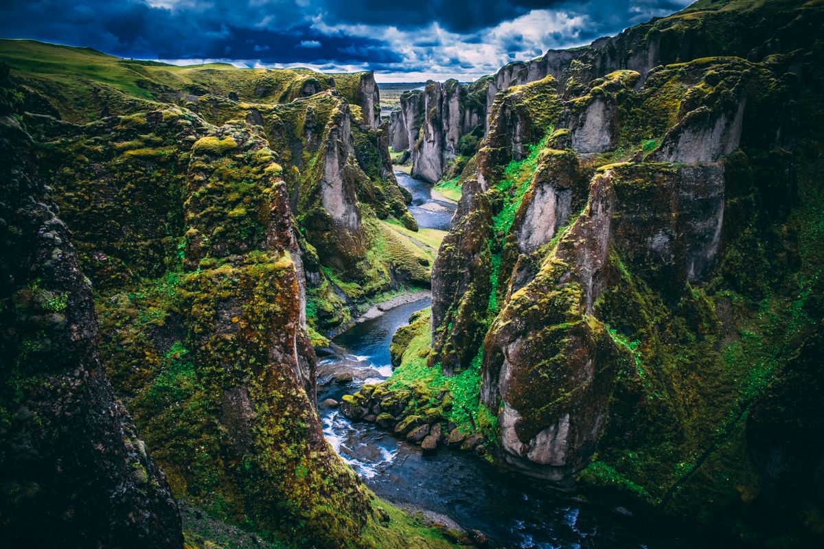 Fjadrargljufur canyon in south-east Iceland