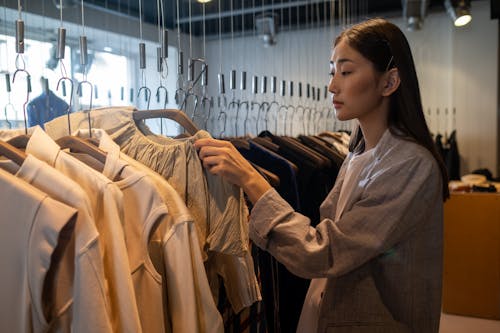 Chic woman shopping boutique
