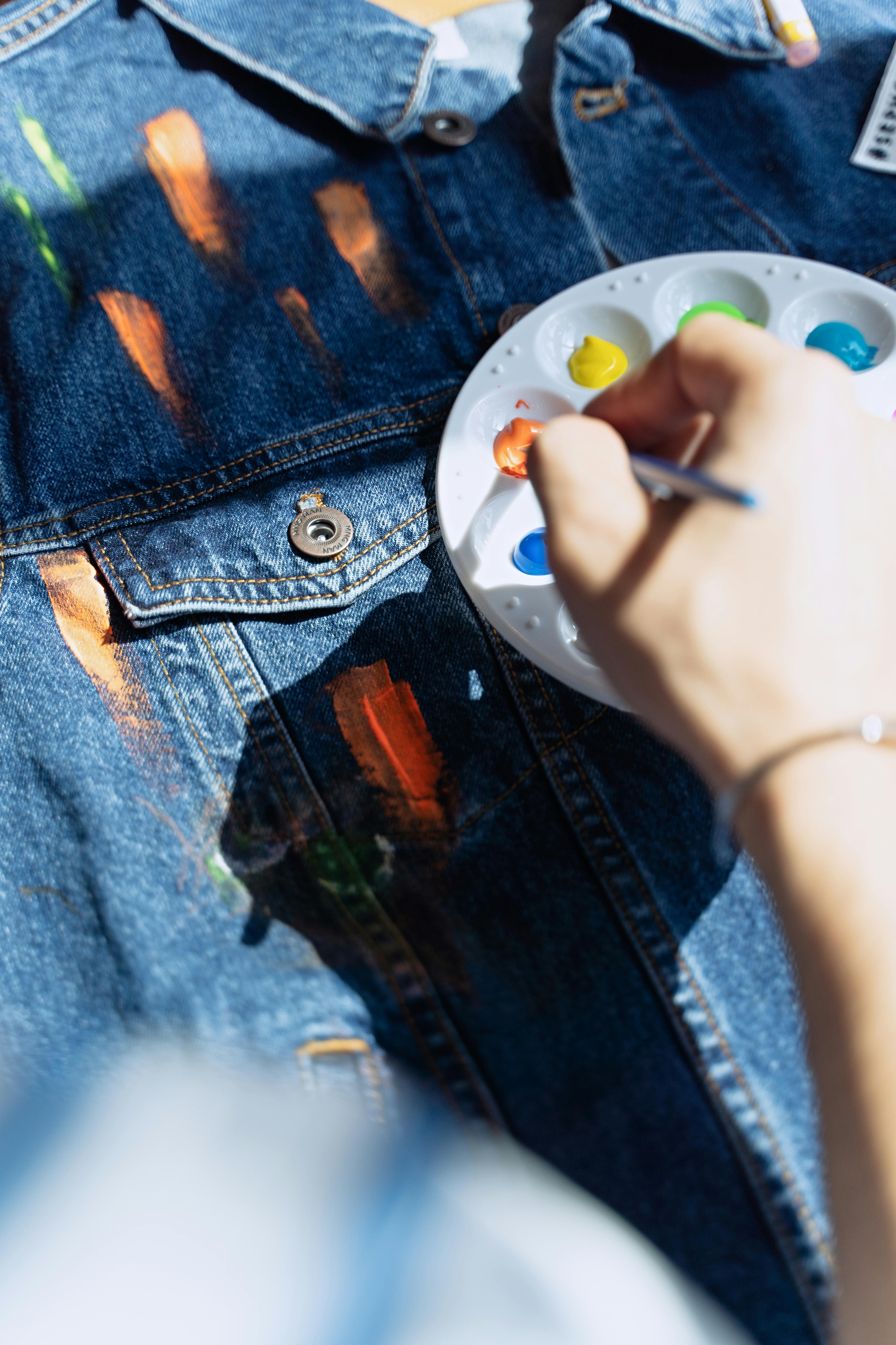 Buy Painted Jeans Birdy Painting Painted Denim Online in India - Etsy