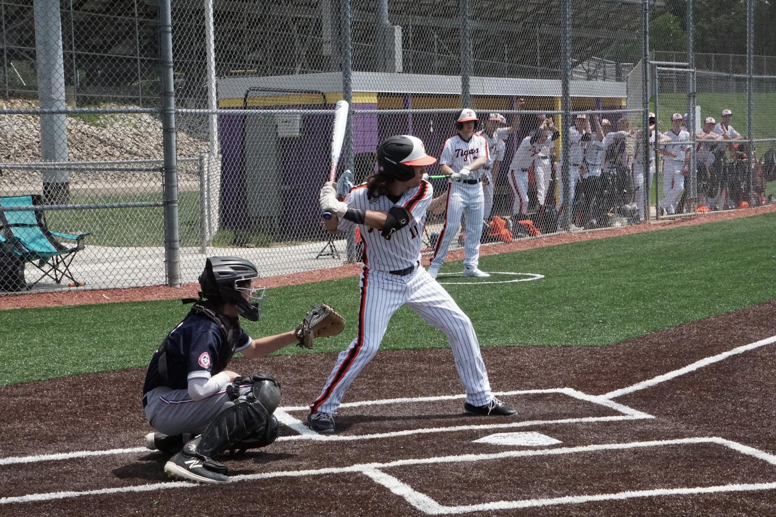 Hartford Select Baseball player at bat during a competitive youth game