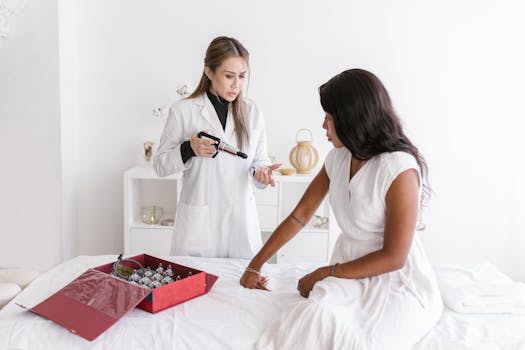 A therapist applies cupping therapy on a seated patient in a clinical setting.