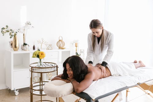 Free A Woman Having a Massage Therapy Stock Photo