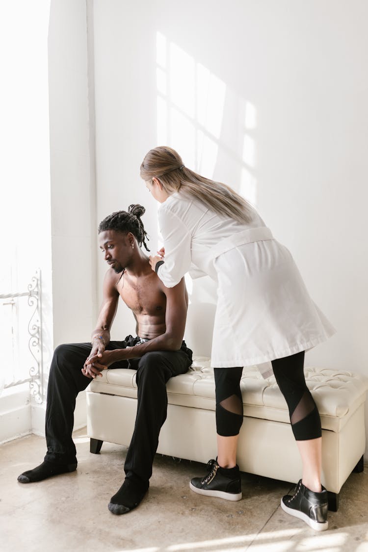 A Man Getting Acupuncture