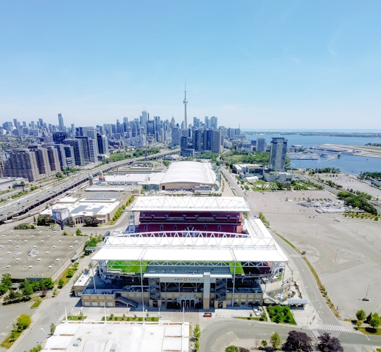 Drone Shot Of BMO Field In Toronto